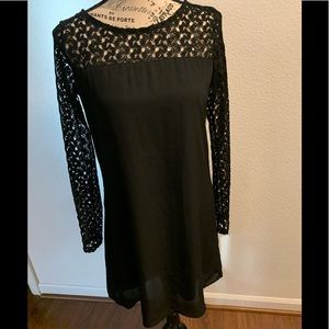 Woman’s Black Dress With Lace arms and shoulders